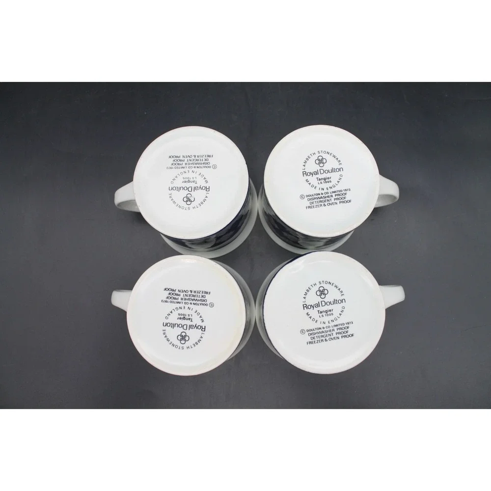 Vintage Royal Doulton Lambeth Tangier LS1005 Set of 4 Cups & Saucers England